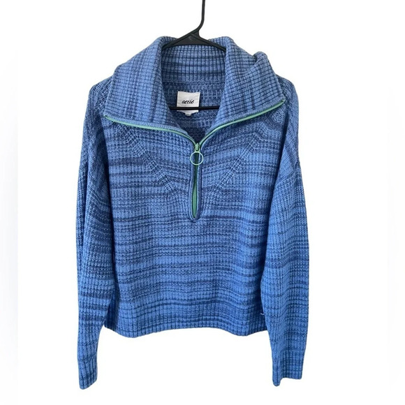 Aerie Blue Quarter Zip Sweater - Picture 2 of 6